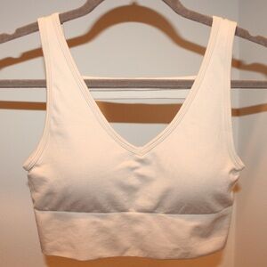 NWOT Workout Crop Top 90 Degree by Reflex Beige / Tan Size Medium Loungewear